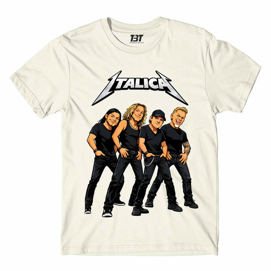 metallica italica t-shirt music band buy online india the banyan tee tbt men women girls boys unisex off white 