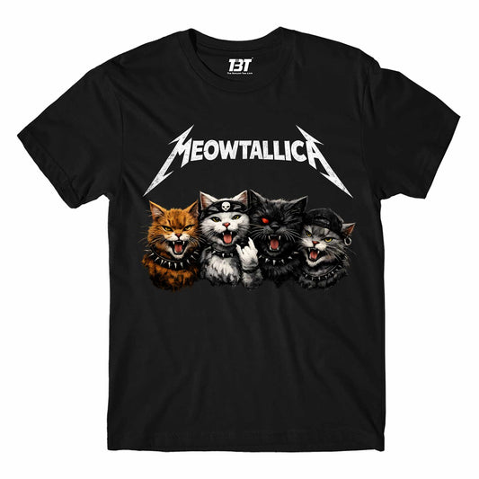 metallica meowtallica t-shirt music band buy online india the banyan tee tbt men women girls boys unisex black 