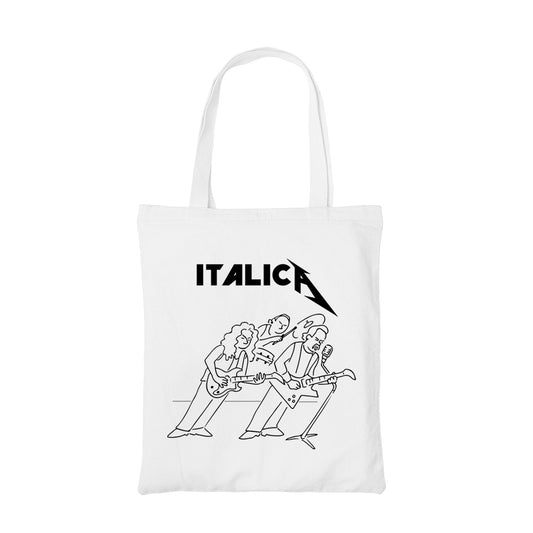 metallica italica tote bag hand printed cotton women men unisex