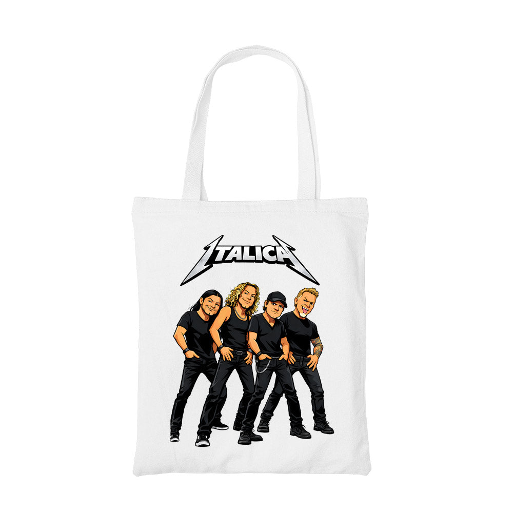 metallica italica tote bag cotton printed music band buy online india the banyan tee tbt men women girls boys unisex  