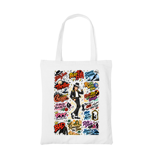 michael jackson mj scribble tote bag cotton printed music band buy online india the banyan tee tbt men women girls boys unisex  
