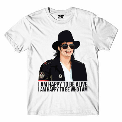 michael jackson happy to be who i am t-shirt music band buy online india the banyan tee tbt men women girls boys unisex white