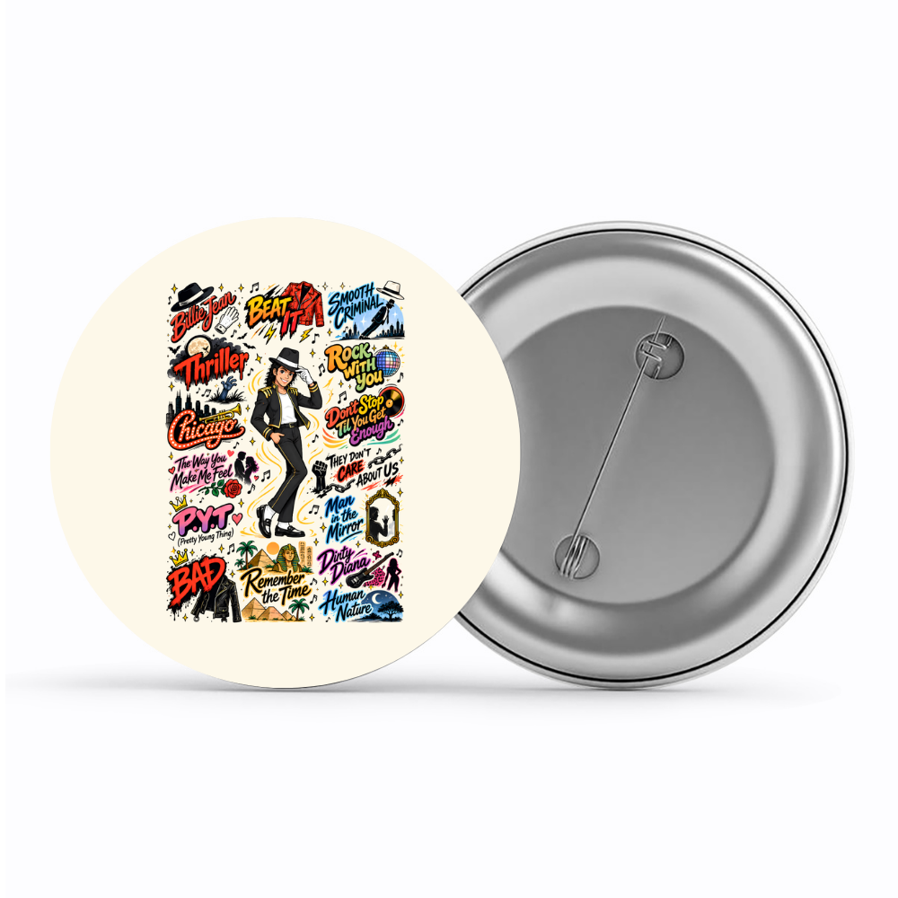 michael jackson mj scribble badge pin button music band buy online india the banyan tee tbt men women girls boys unisex  