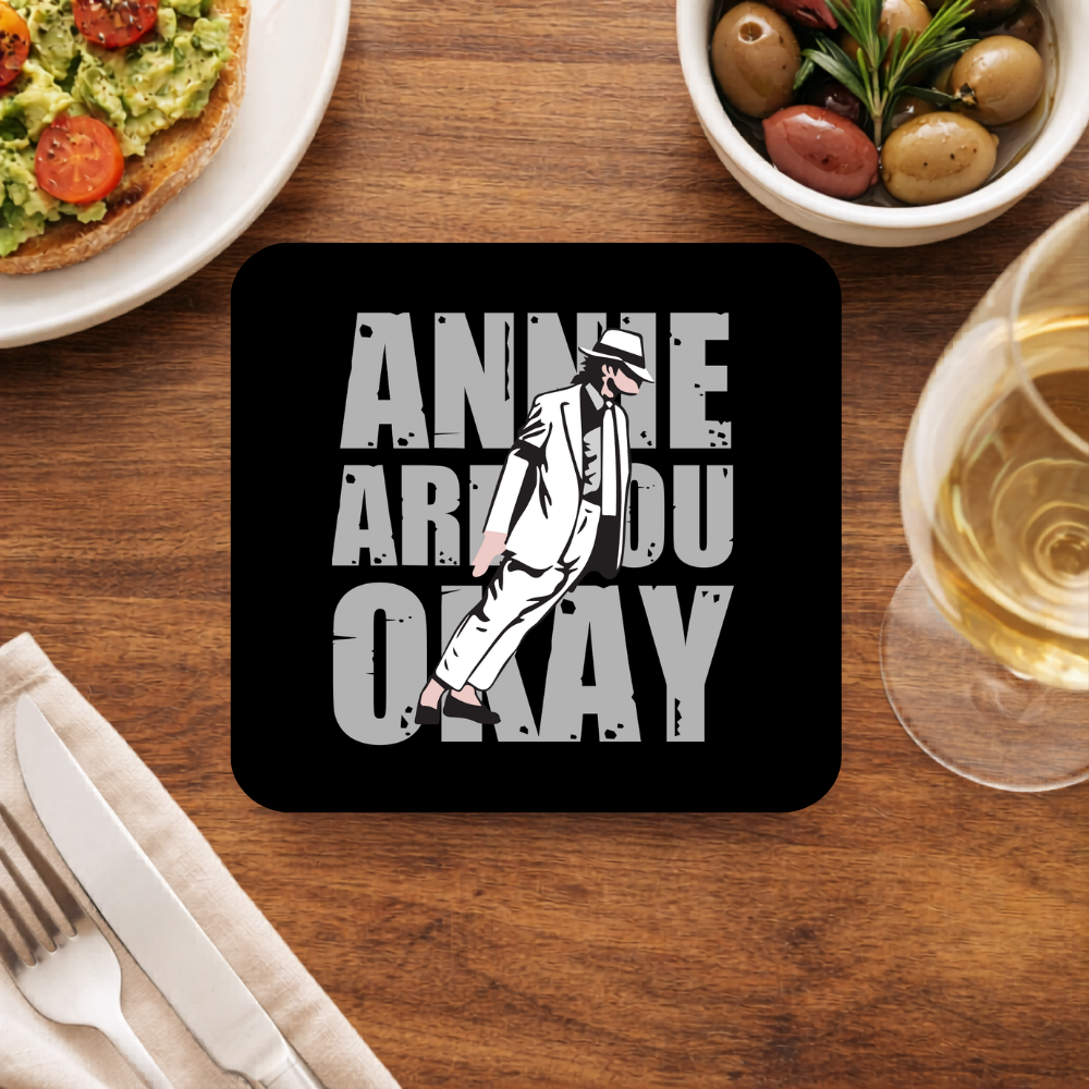 Michael Jackson 'Annie Are You Okay' Smooth Criminal wooden coaster – MJ fan art by The Banyan Tee
