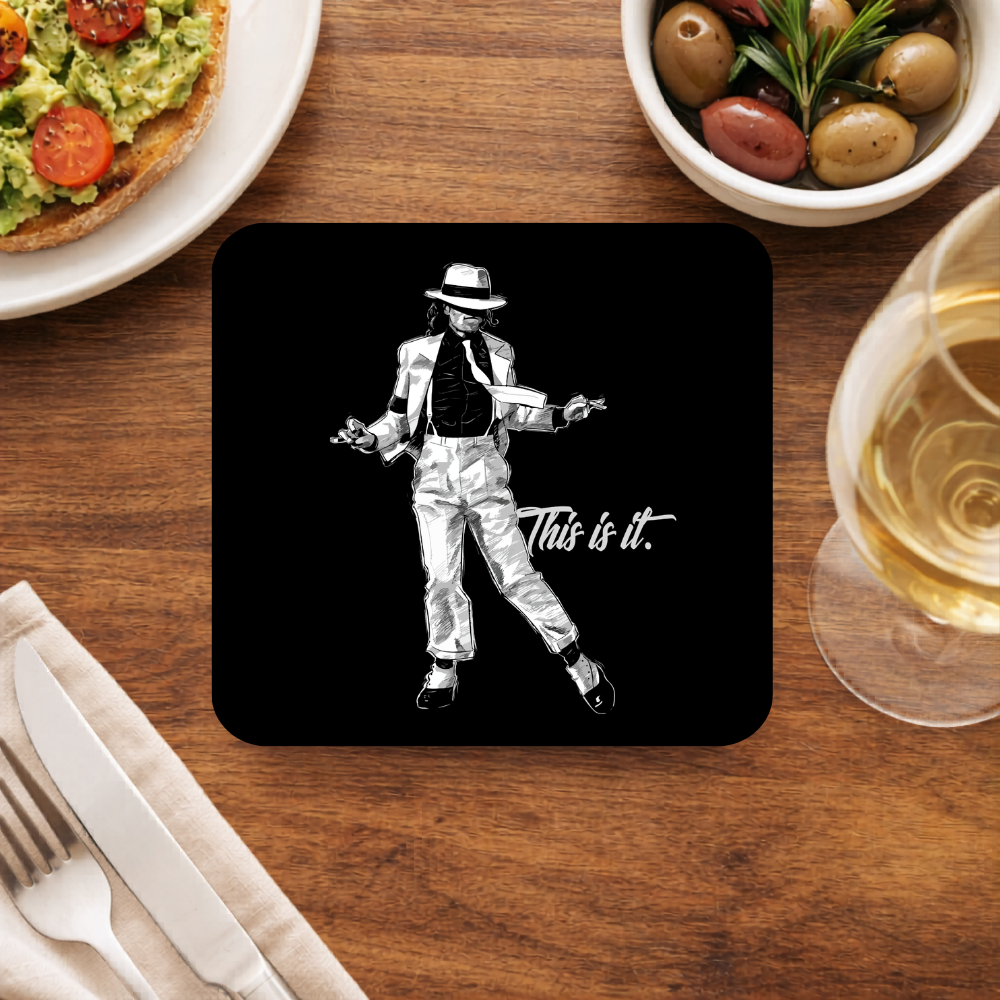 Michael Jackson 'This Is It' wooden coaster – MJ fan art by The Banyan Tee