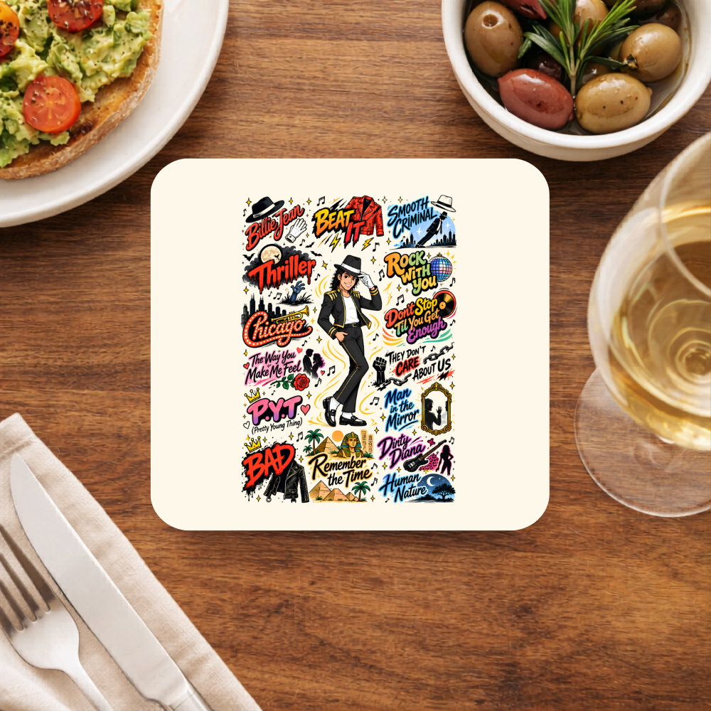 michael jackson mj scribble coasters wooden table cups indian music band buy online india the banyan tee tbt men women girls boys unisex  