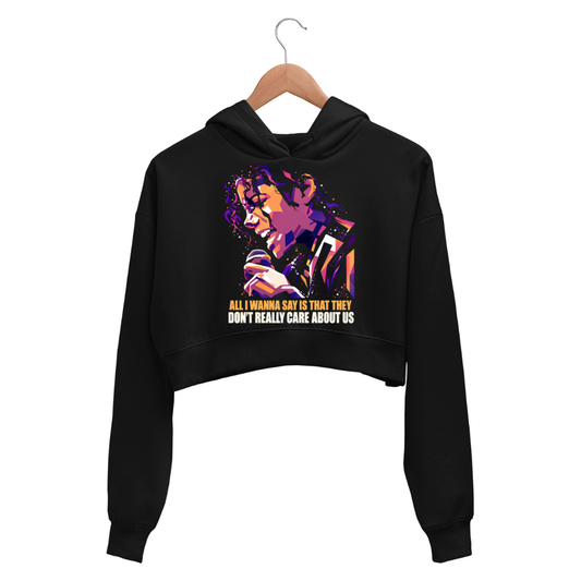 michael jackson care about us crop hoodie hooded sweatshirt upper winterwear music band buy online india the banyan tee tbt men women girls boys unisex black