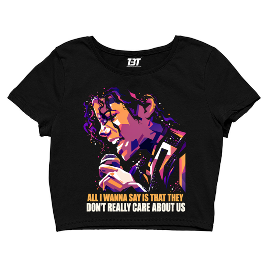 michael jackson care about us crop top music band buy online india the banyan tee tbt men women girls boys unisex black