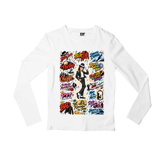michael jackson mj scribble full sleeves long sleeves music band buy online india the banyan tee tbt men women girls boys unisex white 
