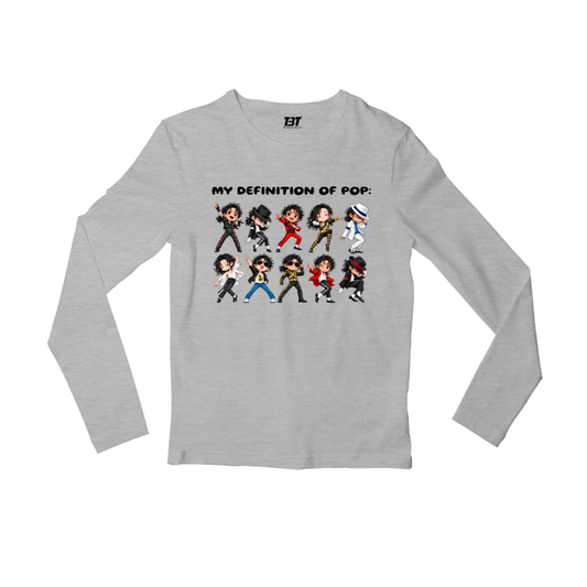 michael jackson my definition of pop full sleeves long sleeves music band buy online india the banyan tee tbt men women girls boys unisex gray 