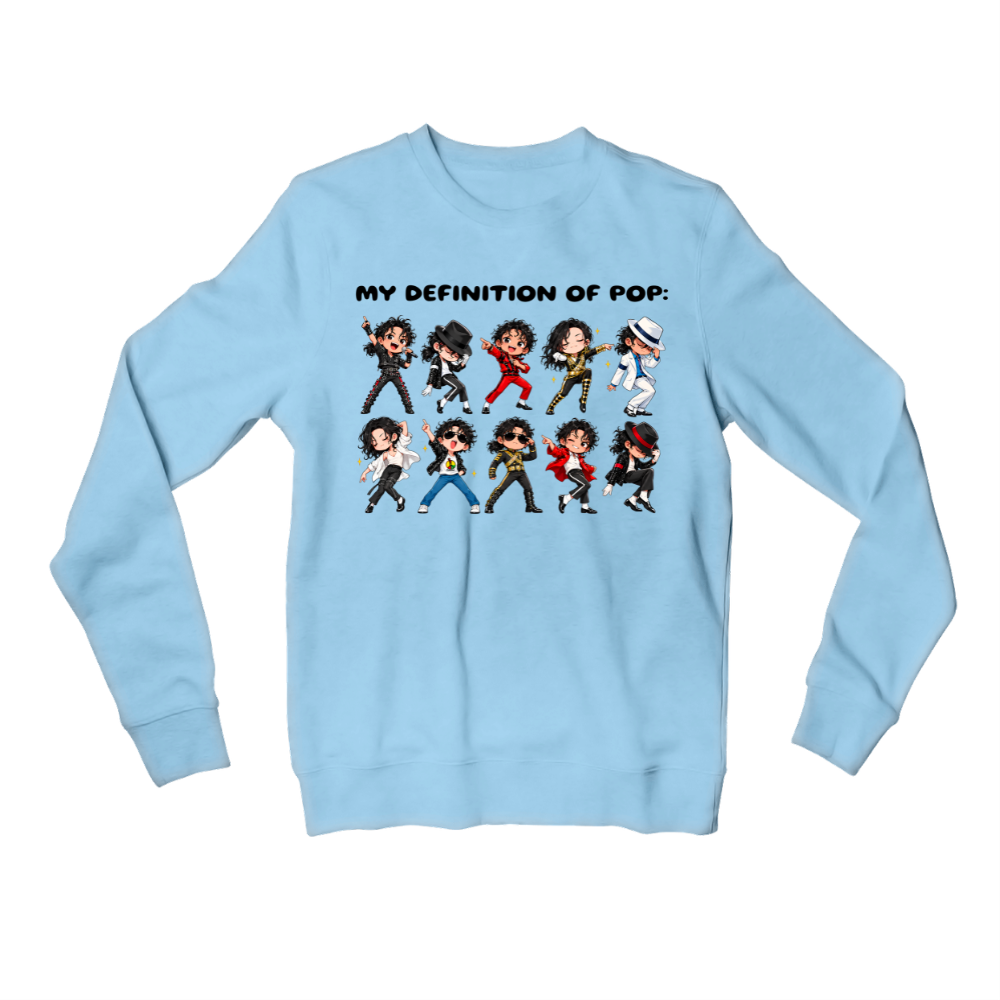 michael jackson my definition of pop sweatshirt upper winterwear music band buy online india the banyan tee tbt men women girls boys unisex baby blue 