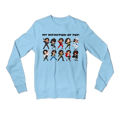 michael jackson my definition of pop sweatshirt upper winterwear music band buy online india the banyan tee tbt men women girls boys unisex baby blue 
