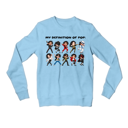 michael jackson my definition of pop sweatshirt upper winterwear music band buy online india the banyan tee tbt men women girls boys unisex baby blue 