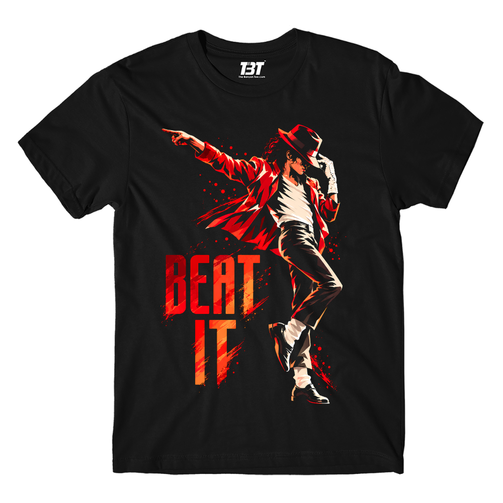 michael jackson beat it t-shirt music band buy online india the banyan tee tbt men women girls boys unisex black