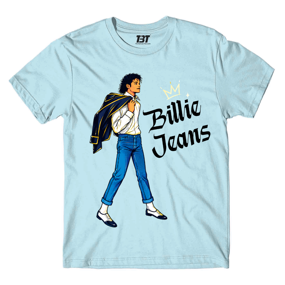 michael jackson billie jeans  t-shirt music band buy online india the banyan tee tbt men women girls boys unisex baby blue 