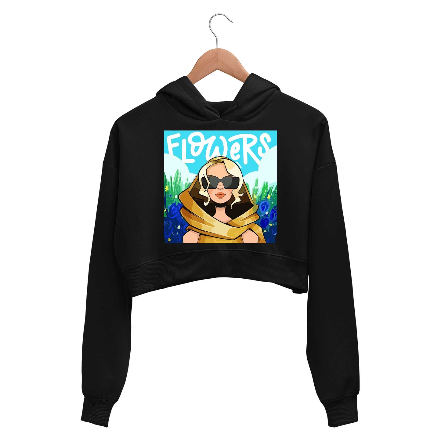 miley cyrus flowers crop hoodie hooded sweatshirt upper winterwear music band buy online india the banyan tee tbt men women girls boys unisex black