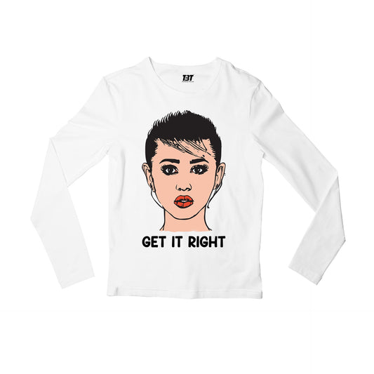 miley cyrus get it right full sleeves long sleeves music band buy online india the banyan tee tbt men women girls boys unisex gray