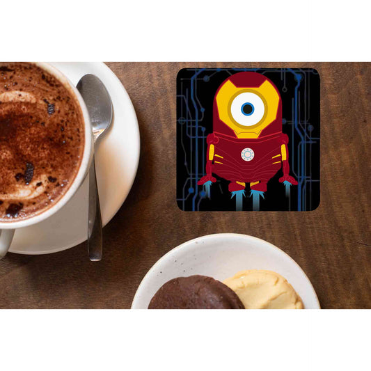 minions coaster - iron min iron man coasters the banyan tee tbt tea set of 6 india set table online set of 2 for cups mdf wooden