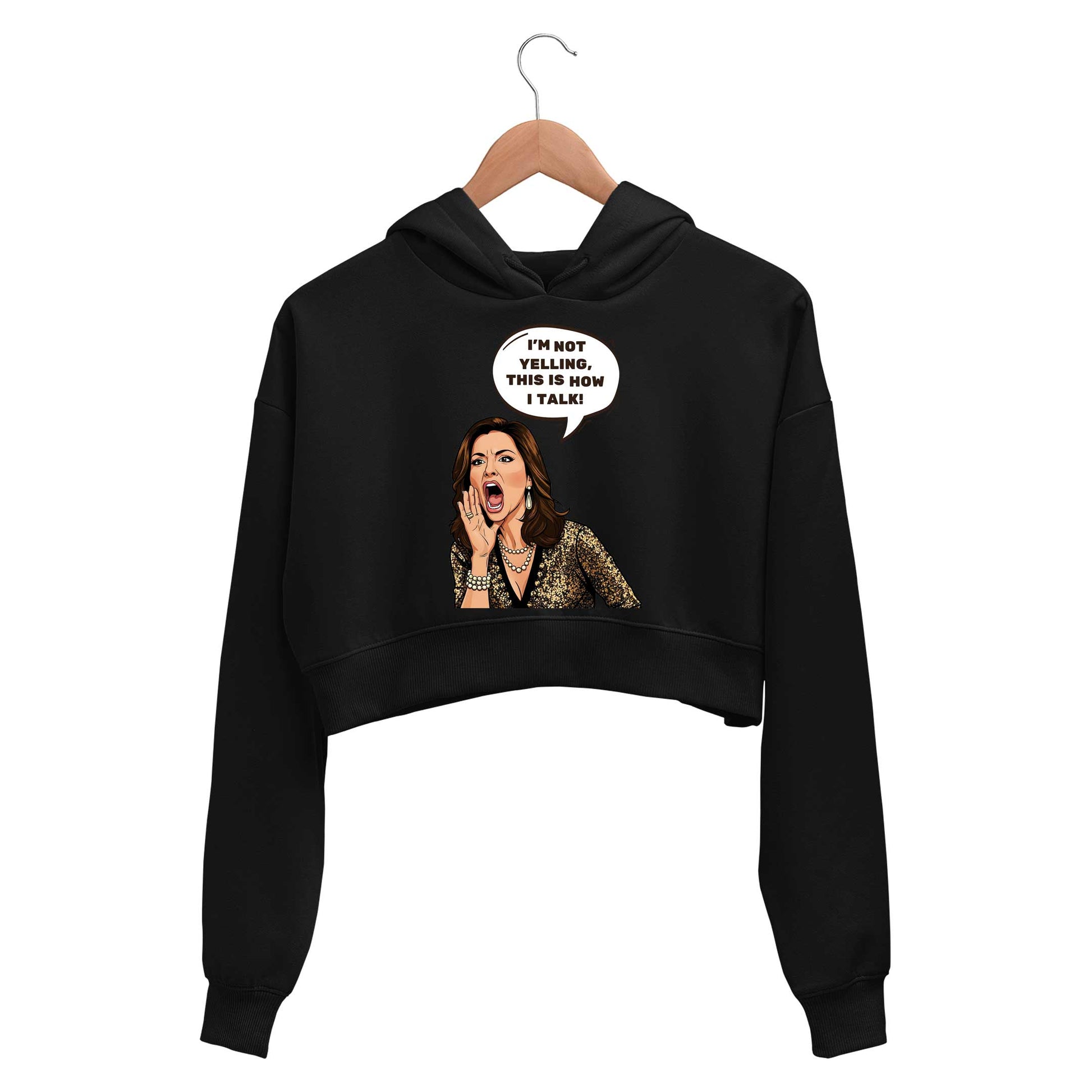 modern family how i talk crop hoodie hooded sweatshirt upper winterwear tv & movies buy online india the banyan tee tbt men women girls boys unisex black