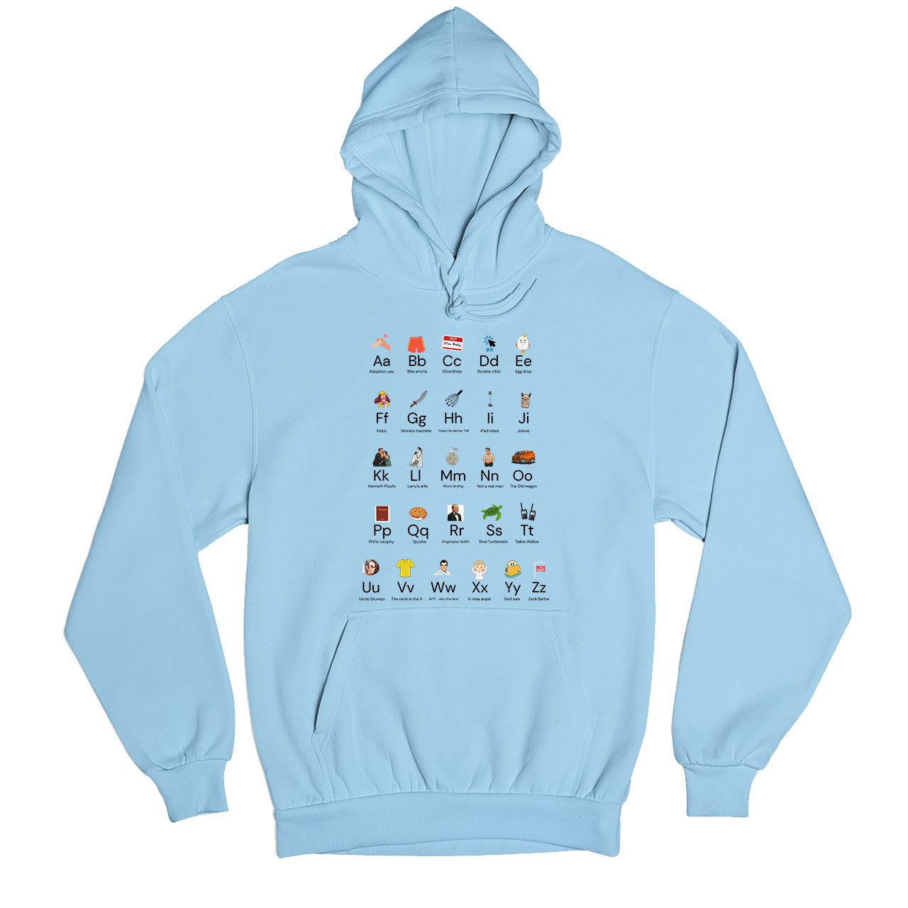 modern family modern alphabet hoodie hooded sweatshirt winterwear tv & movies buy online india the banyan tee tbt men women girls boys unisex baby blue