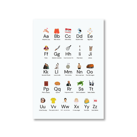 modern family modern alphabet poster wall art buy online india the banyan tee tbt a4