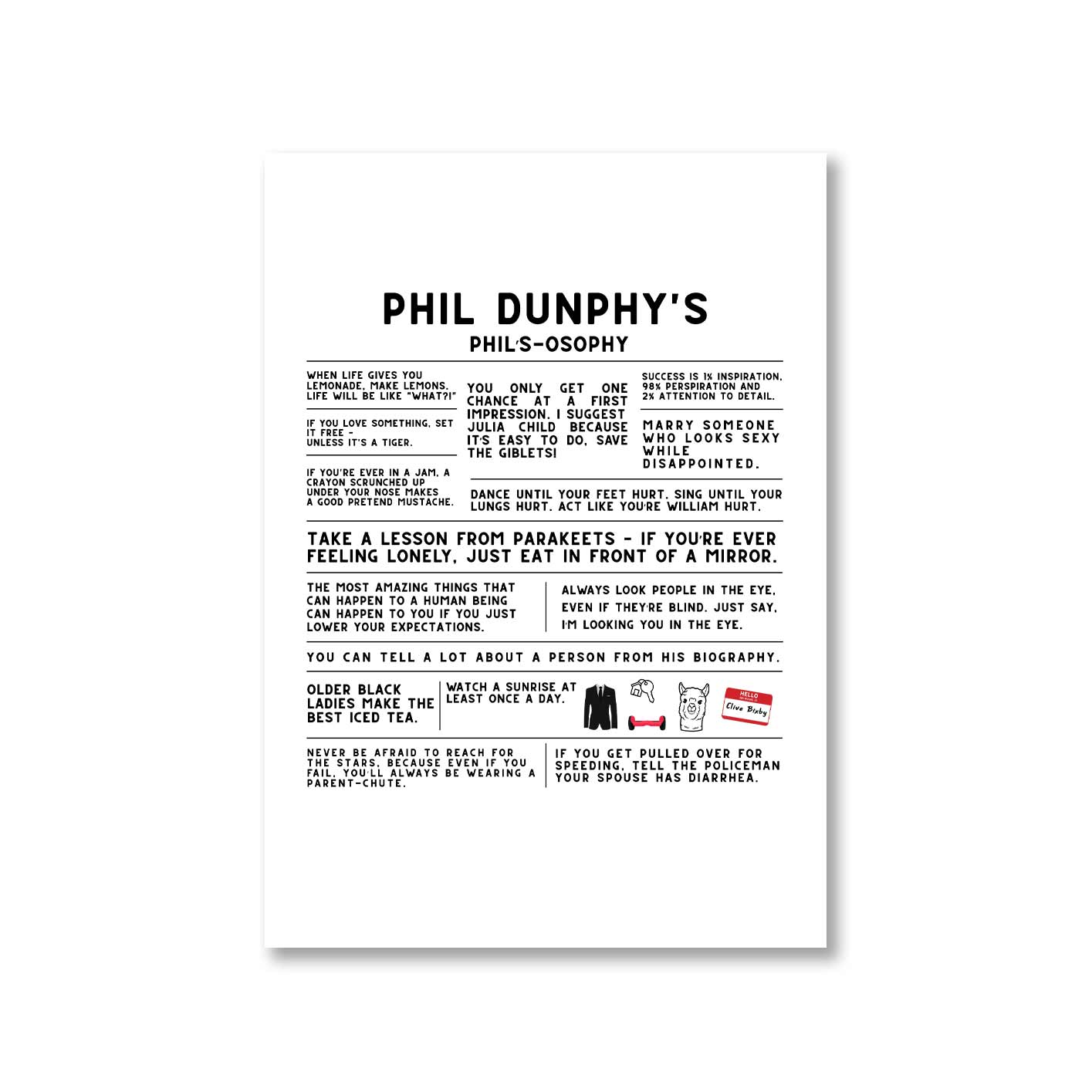 modern family the dunphy doctrine poster wall art buy online india the banyan tee tbt a4