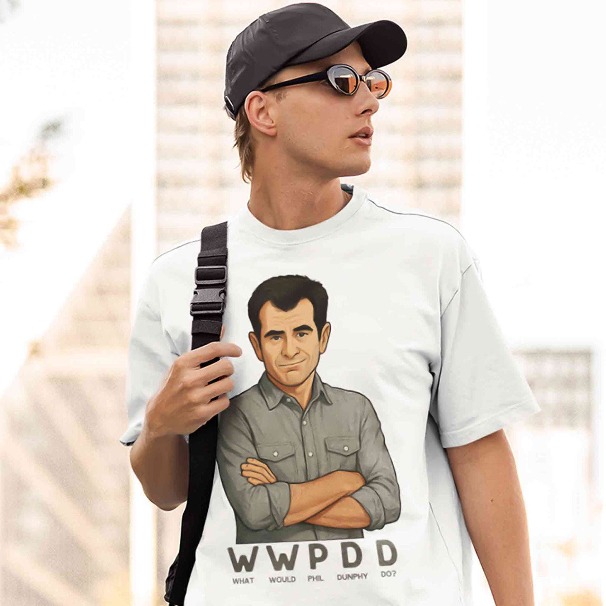 modern family what would phil do t-shirt tv & movies buy online india the banyan tee tbt men women girls boys unisex white