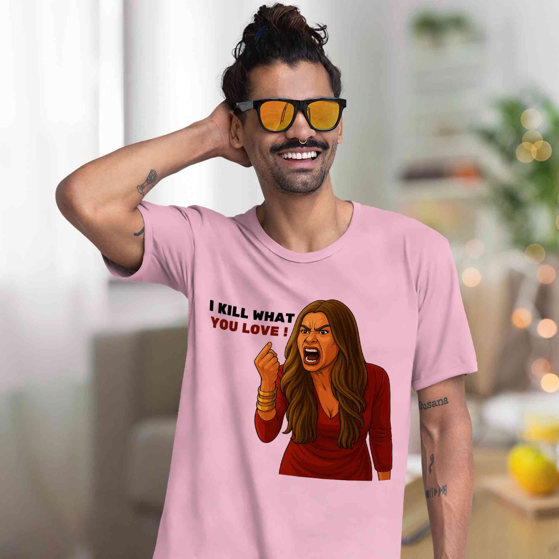 modern family what you love t-shirt tv & movies buy online india the banyan tee tbt men women girls boys unisex baby pink