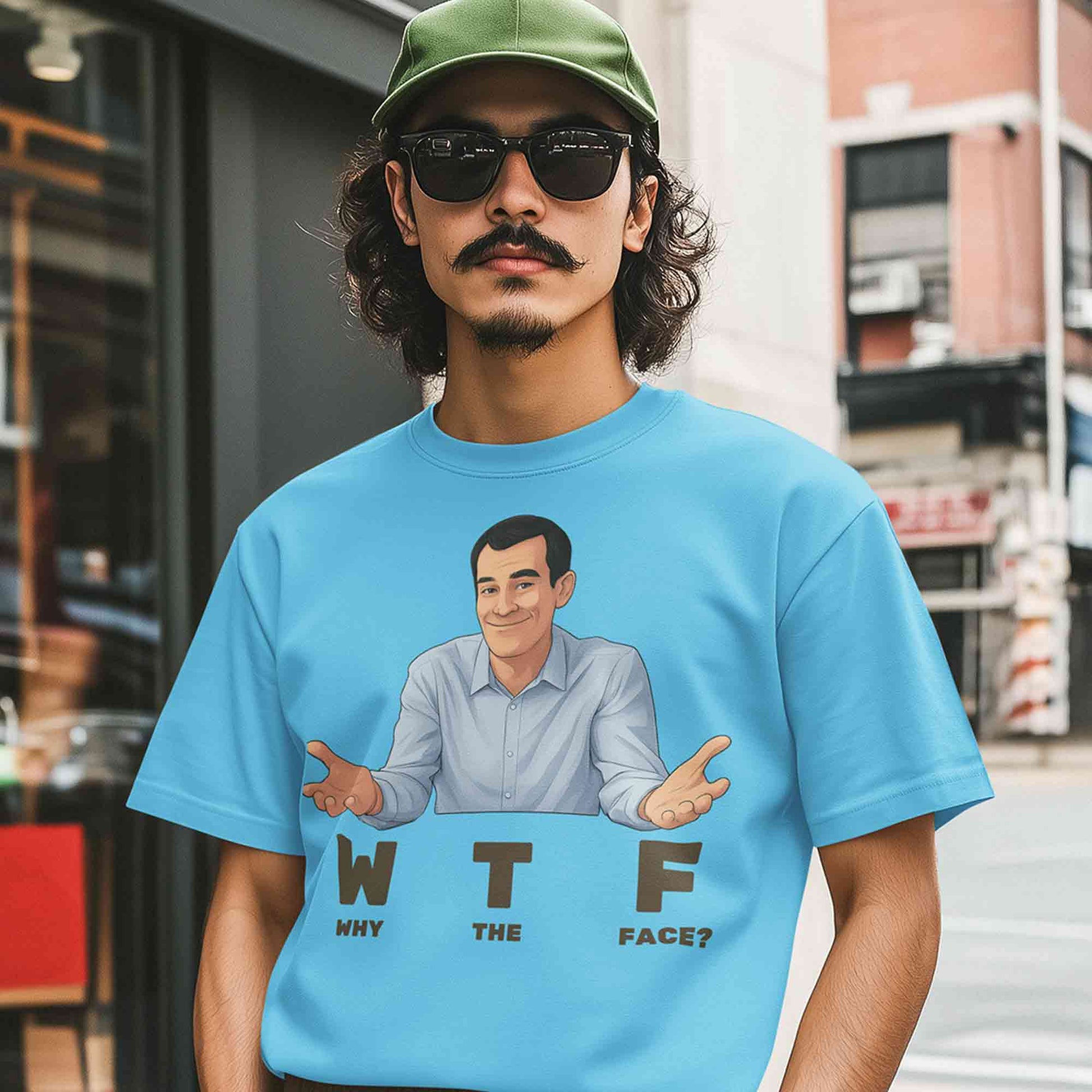 modern family why the face t-shirt tv & movies buy online india the banyan tee tbt men women girls boys unisex turquoise