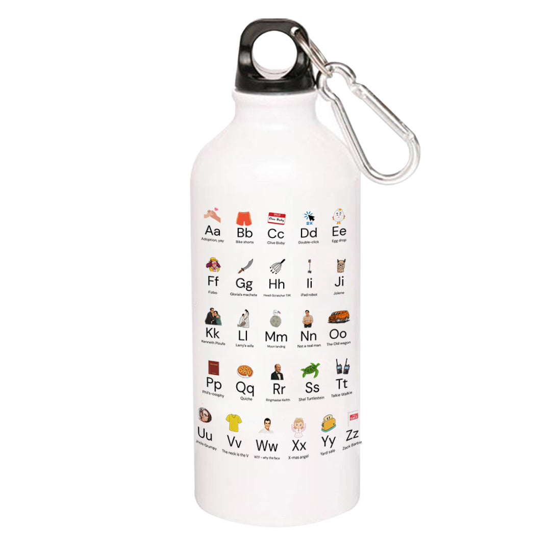 modern family modern alphabet sipper steel water bottle flask gym shaker tv & movies buy online india the banyan tee tbt men women girls boys unisex  