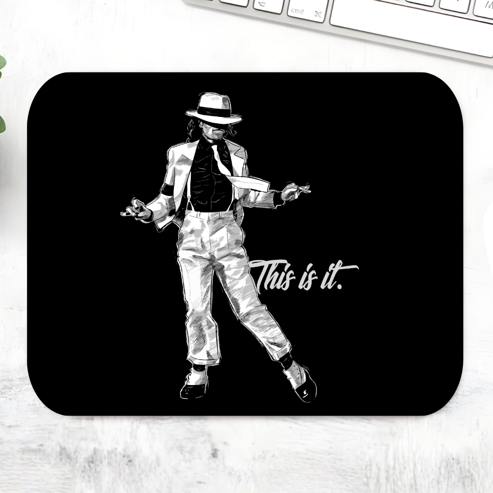 Michael Jackson 'This Is It' mousepad – MJ fan art desk mat by The Banyan Tee