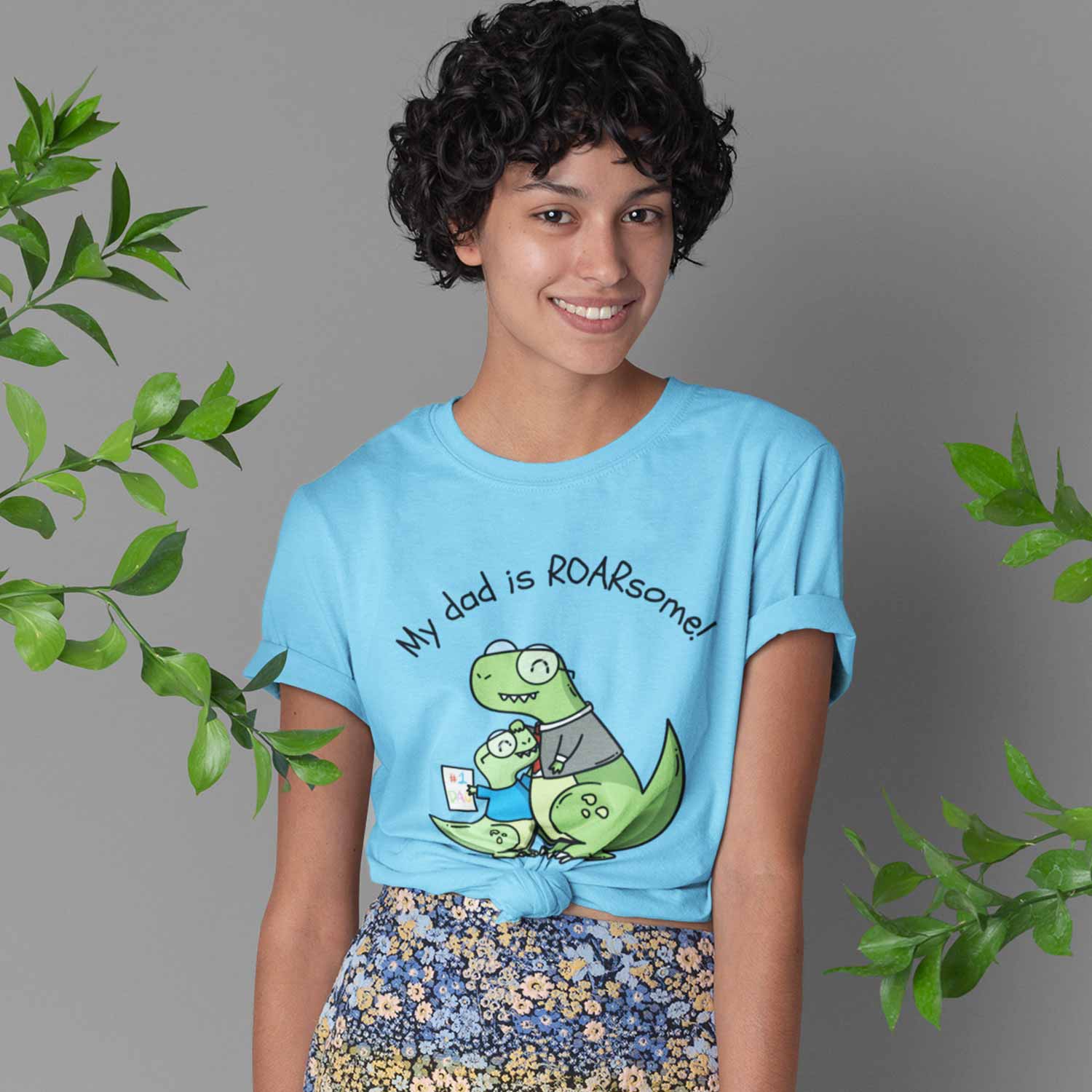 graphic my dad is roarsome t-shirt printed graphic stylish buy online india the banyan tee tbt men women girls boys unisex turquoise 