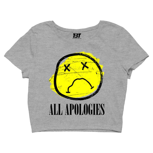 nirvana all apologies crop top music band buy online india the banyan tee tbt men women girls boys unisex gray