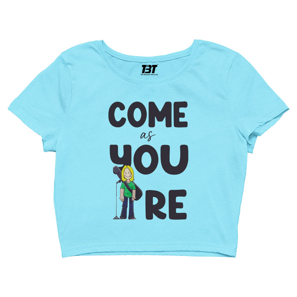 nirvana come as you are crop top music band buy online india the banyan tee tbt men women girls boys unisex sky blue