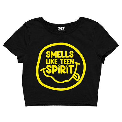 nirvana smells like teen spirit crop top music band buy online india the banyan tee tbt men women girls boys unisex black