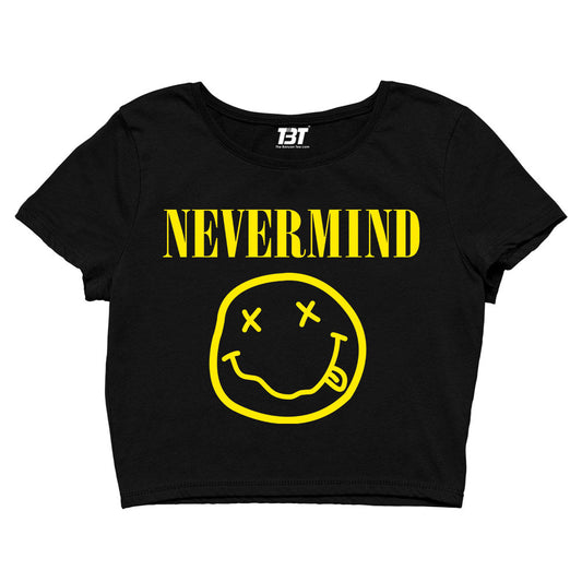 nirvana nevermind crop top music band buy online india the banyan tee tbt men women girls boys unisex black