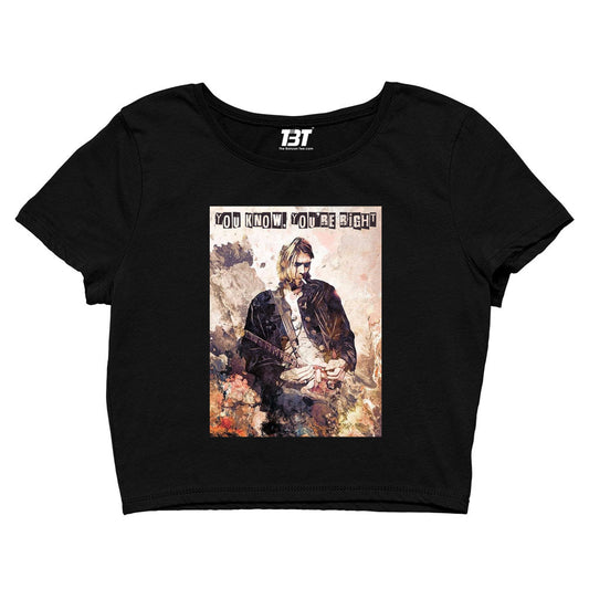 nirvana you know you're right crop top music band buy online india the banyan tee tbt men women girls boys unisex black