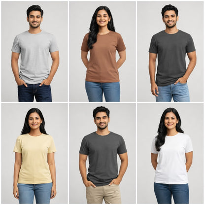 Neutral Nuances Combo (Pack Of 6 Premium Cotton Tees) the banyan tee