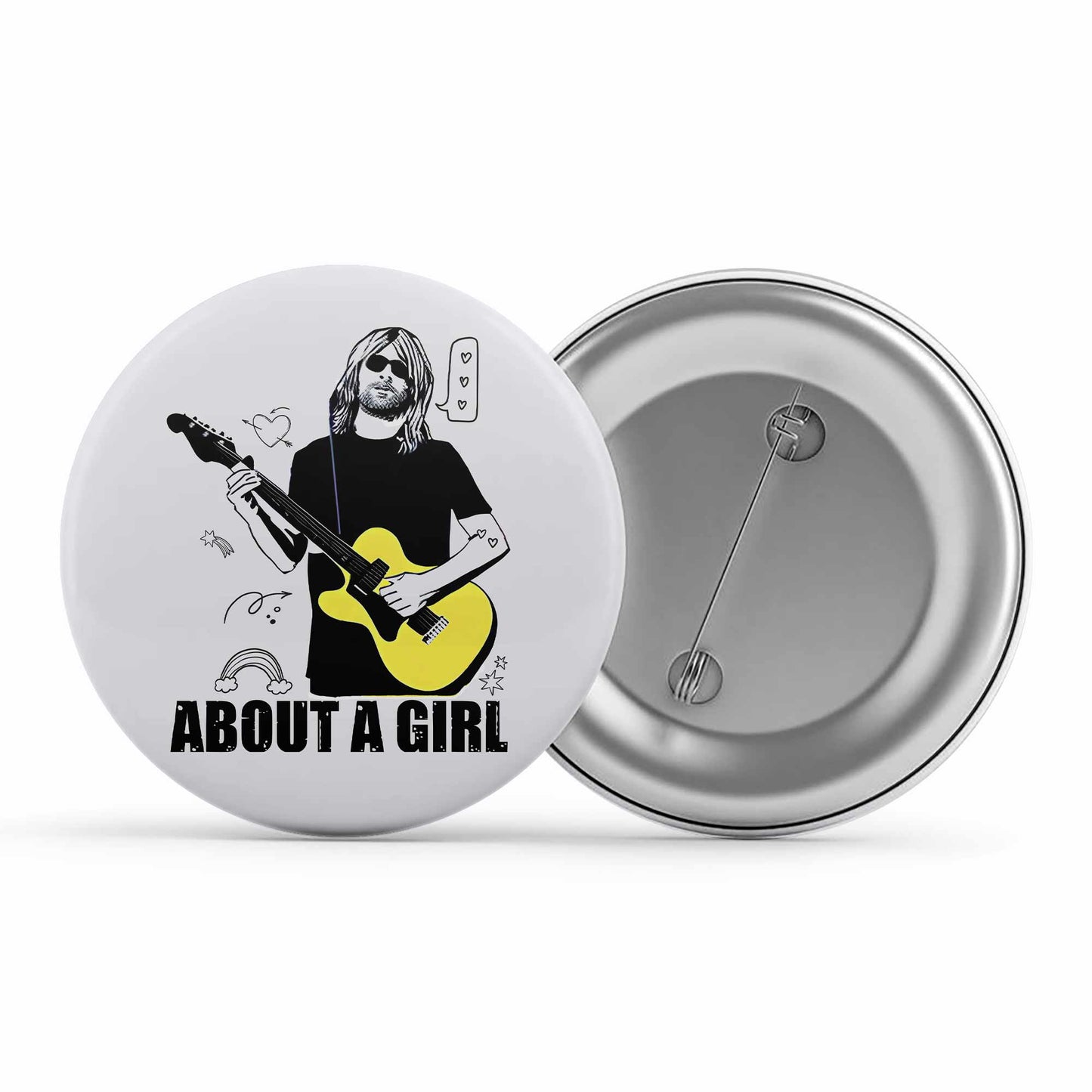 nirvana about a girl badge pin button music band buy online india the banyan tee tbt men women girls boys unisex