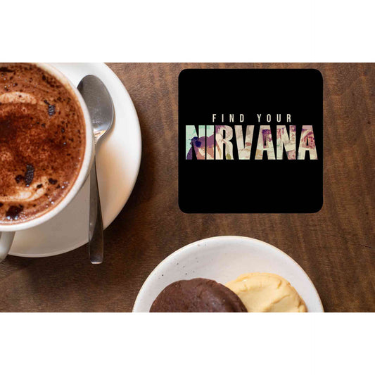 nirvana find your nirvana coasters wooden table cups indian music band buy online india the banyan tee tbt men women girls boys unisex