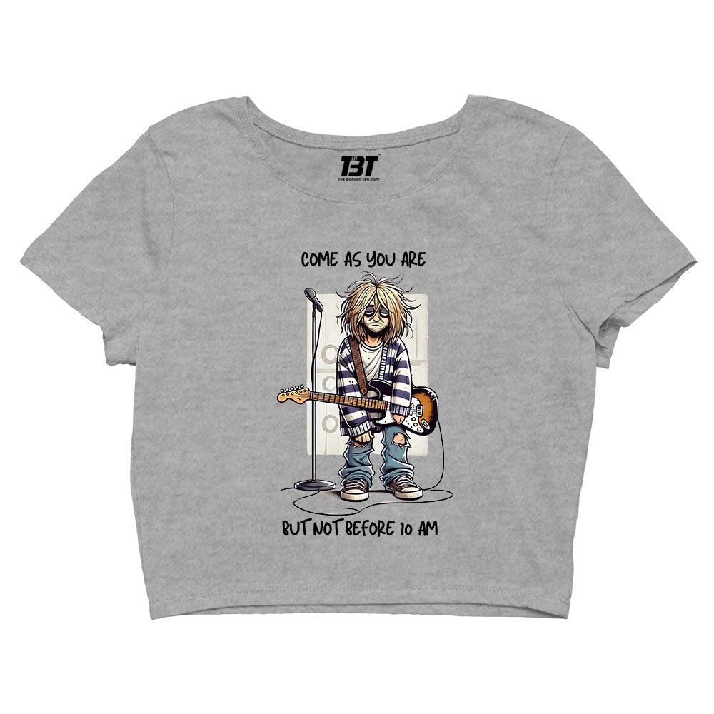 nirvana not before 10 am crop top music band buy online india the banyan tee tbt men women girls boys unisex