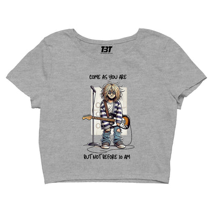 nirvana not before 10 am crop top music band buy online india the banyan tee tbt men women girls boys unisex