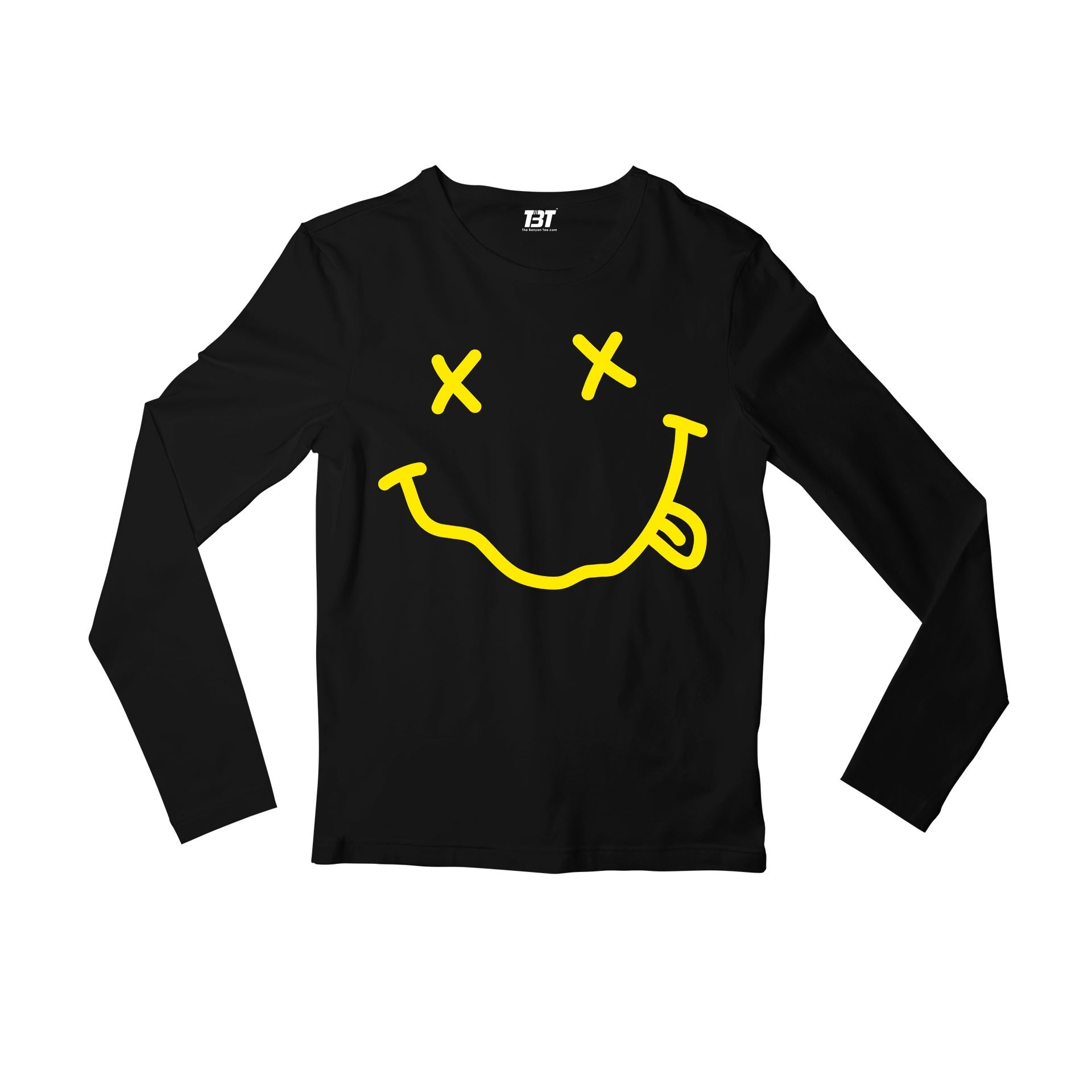 nirvana the grin full sleeves long sleeves music band buy online india the banyan tee tbt men women girls boys unisex black
