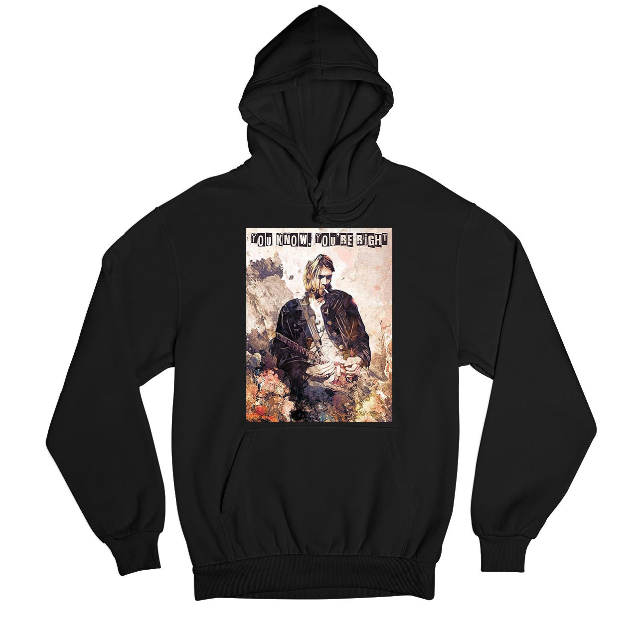 nirvana you know you're right hoodie hooded sweatshirt winterwear music band buy online india the banyan tee tbt men women girls boys unisex black