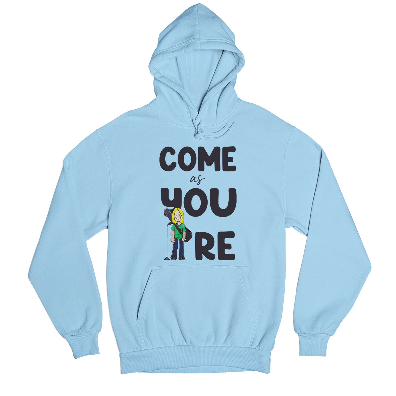 nirvana come as you are hoodie hooded sweatshirt winterwear music band buy online india the banyan tee tbt men women girls boys unisex baby blue