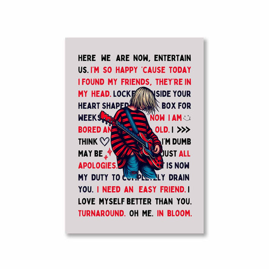 nirvana lyrical doodle poster wall art buy online india the banyan tee tbt a4