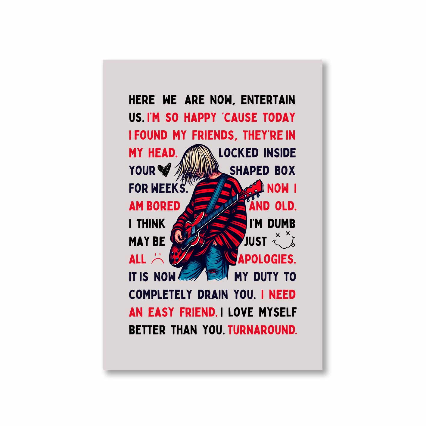 nirvana lyrical doodle poster wall art buy online india the banyan tee tbt a4 