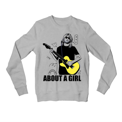 nirvana about a girl sweatshirt upper winterwear music band buy online india the banyan tee tbt men women girls boys unisex gray