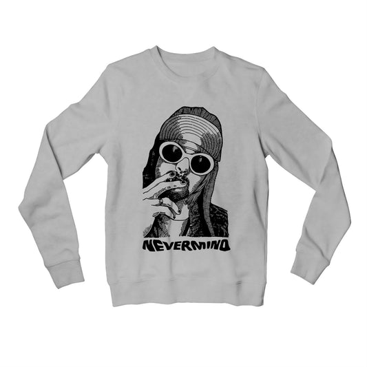 nirvana kurt never minds sweatshirt upper winterwear music band buy online india the banyan tee tbt men women girls boys unisex gray