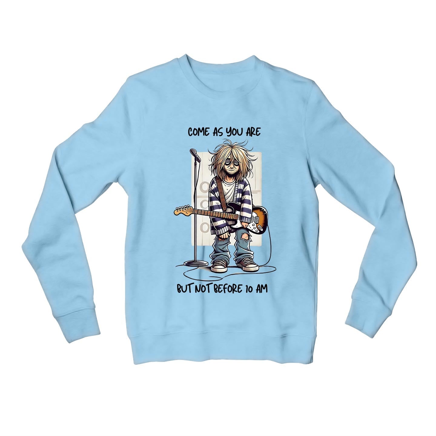 nirvana not before 10 am crop hoodie hooded sweatshirt upper winterwear music band buy online india the banyan tee tbt men women girls boys unisex black